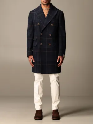 $2,000 ELEVENTY - Double-Breasted Blue CASHMERE Wool Coat - 44 US (54EU)