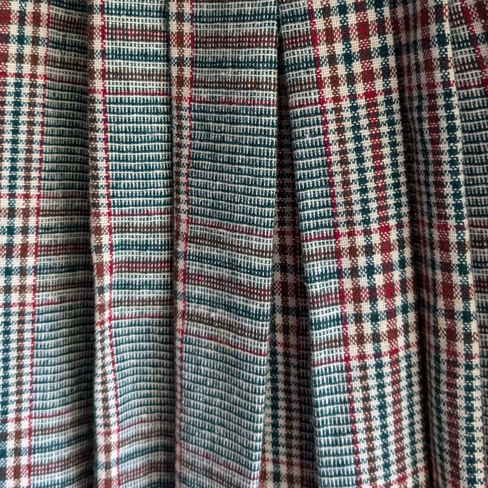 70s Vintage Plaid Wool Tweed Mini Skirt