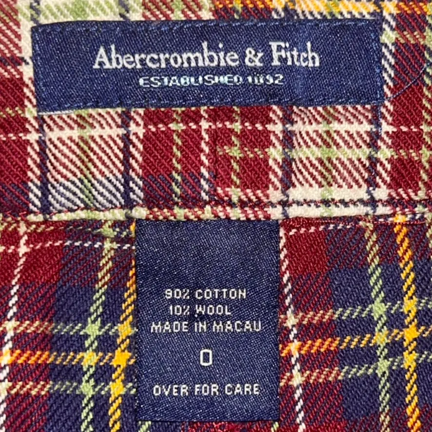 Abercrombie & Fitch Y2K Red Plaid Mini Skirt - Size 0