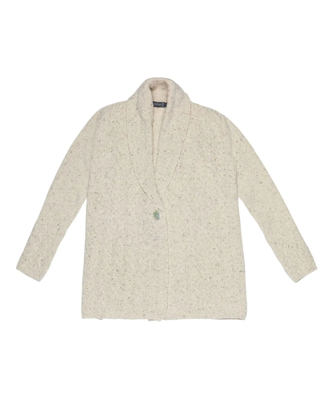 Adare Cable One Button Cardigan Chalkstone