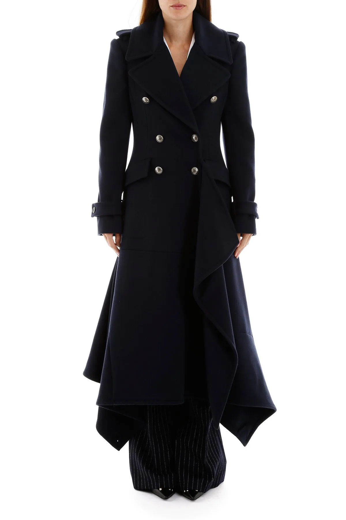 Alexander McQueen Double Breasted Asymmetric Coat