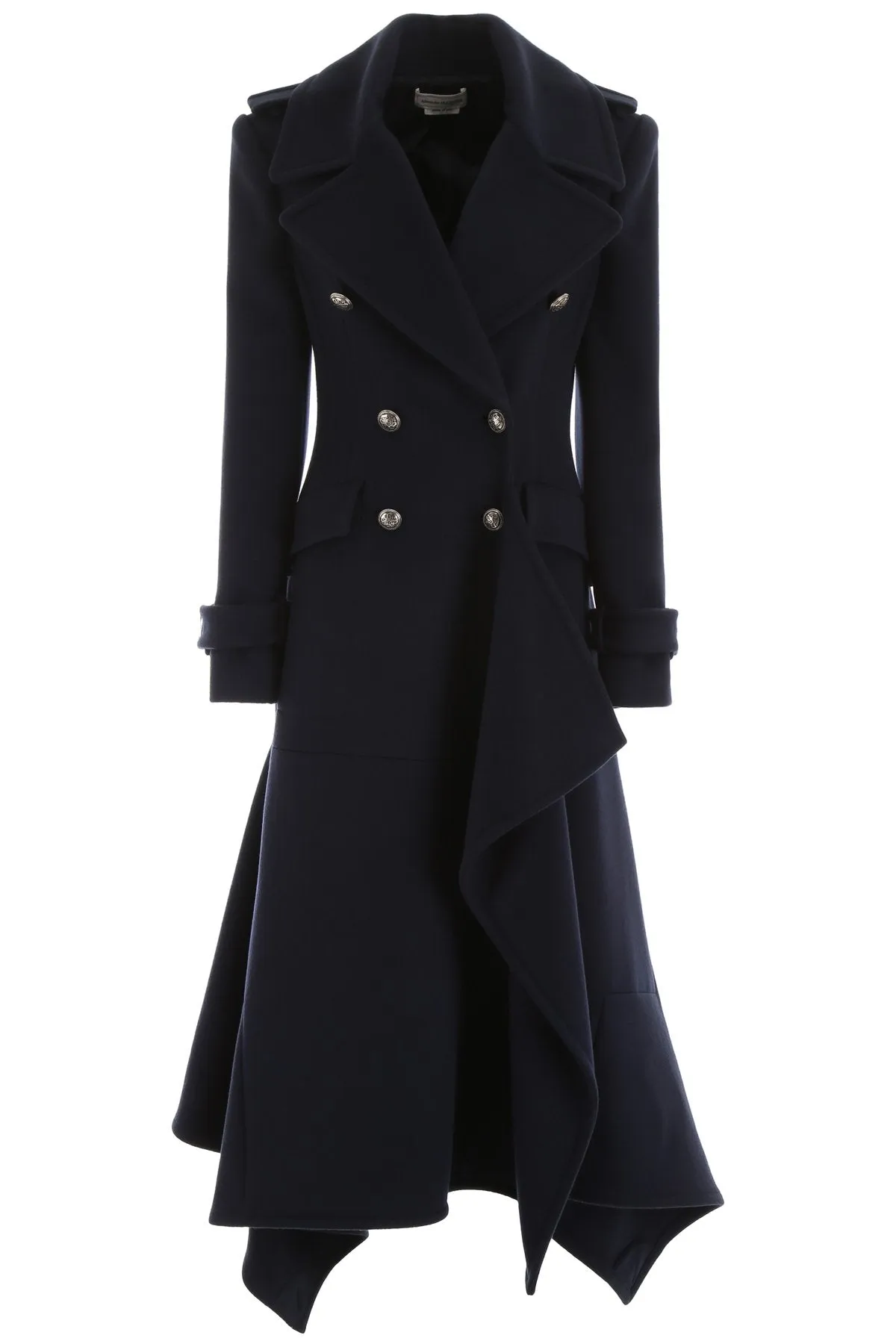 Alexander McQueen Double Breasted Asymmetric Coat