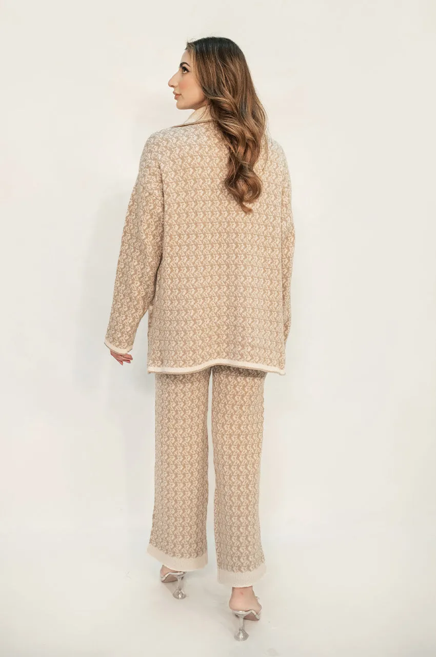 Autumn Winter '24 - Layla Beige & White Knit Suit