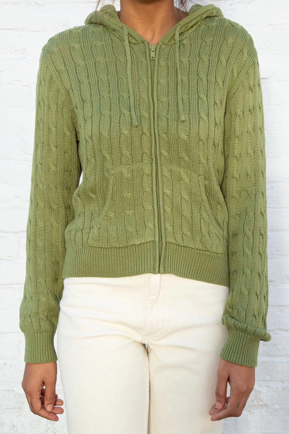 Ayla Cable Knit Zip-Up Sweater