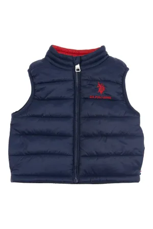 Baby Lightweight Quilted Gilet in Navy Blue