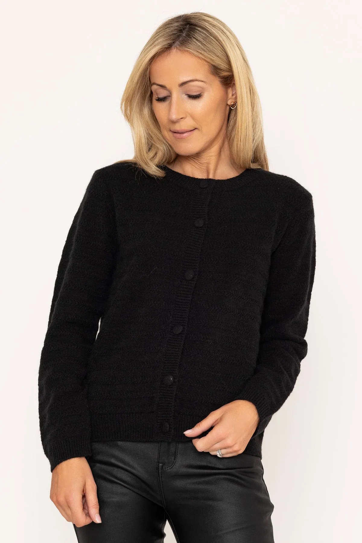 Black Cashmere Blend Cardigan