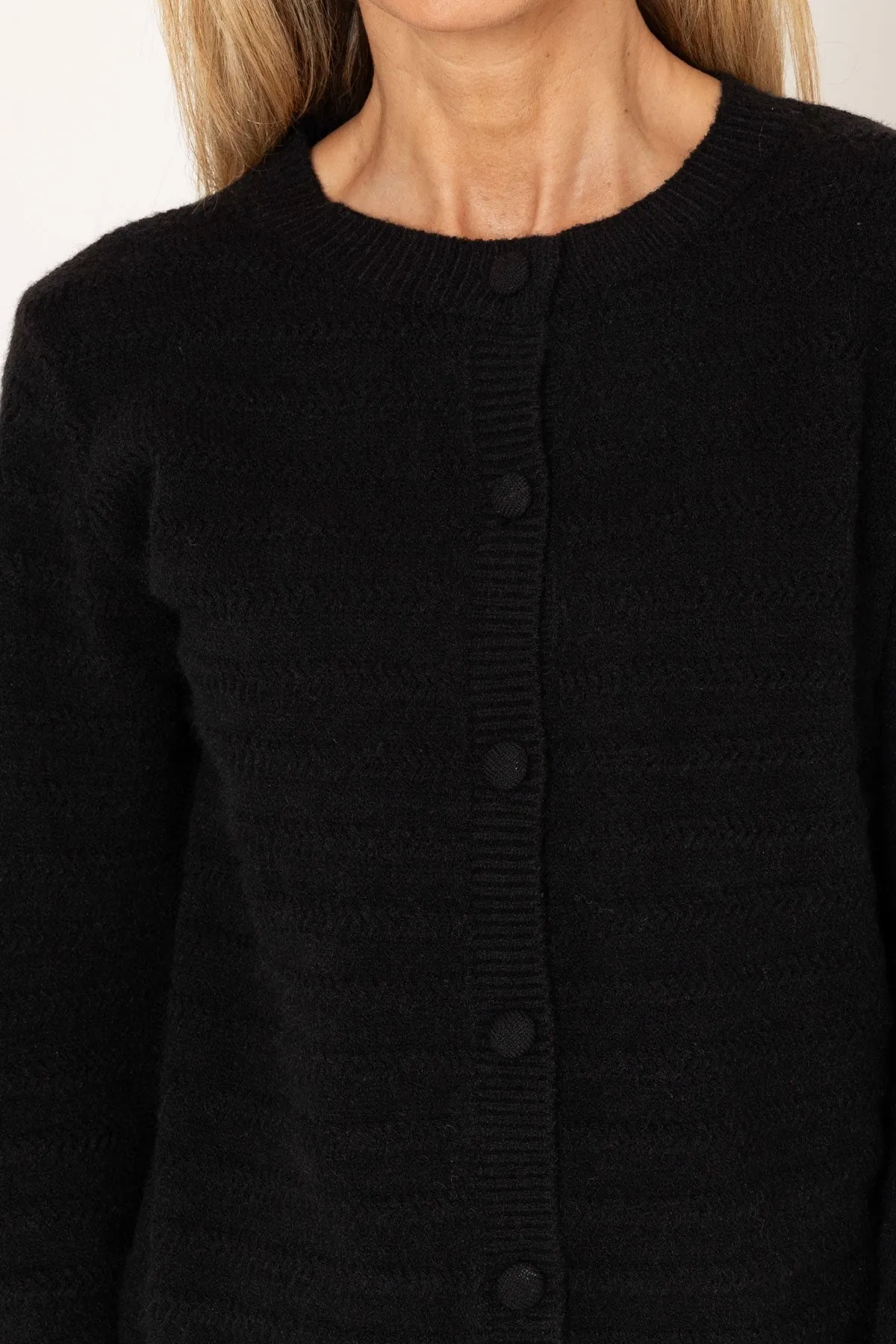 Black Cashmere Blend Cardigan