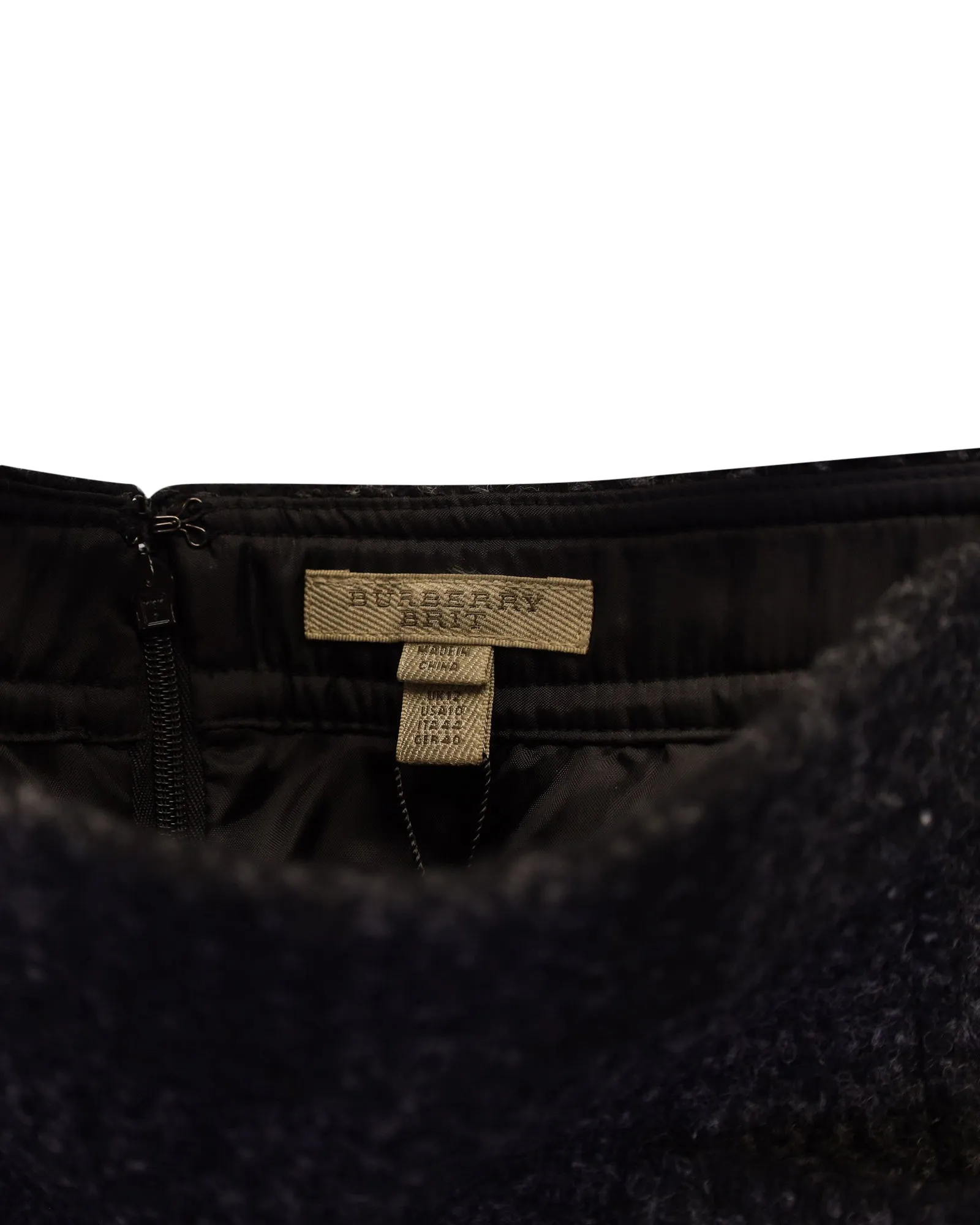 Burberry Brit Mini Skirt with Pockets in Grey Wool