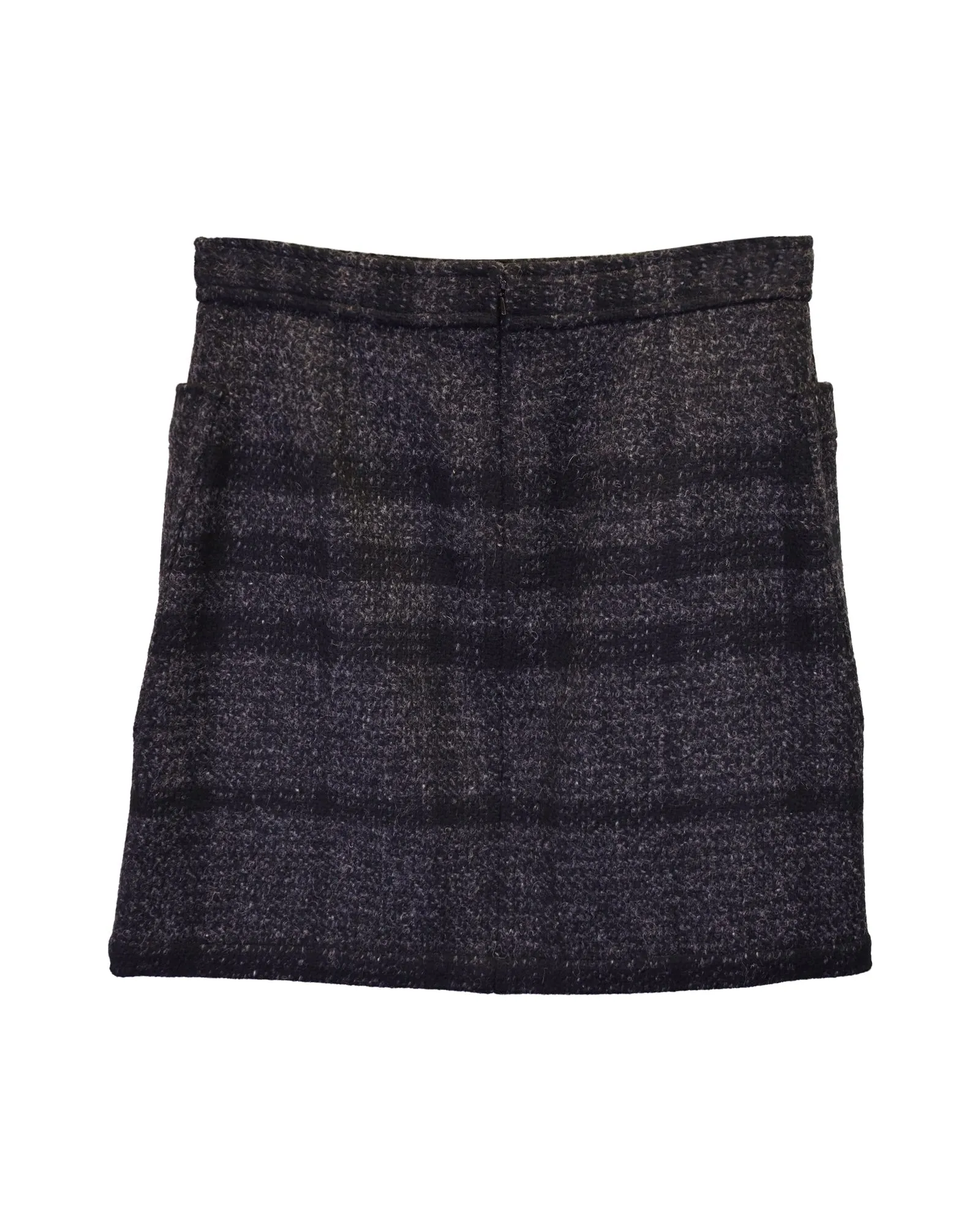 Burberry Brit Mini Skirt with Pockets in Grey Wool