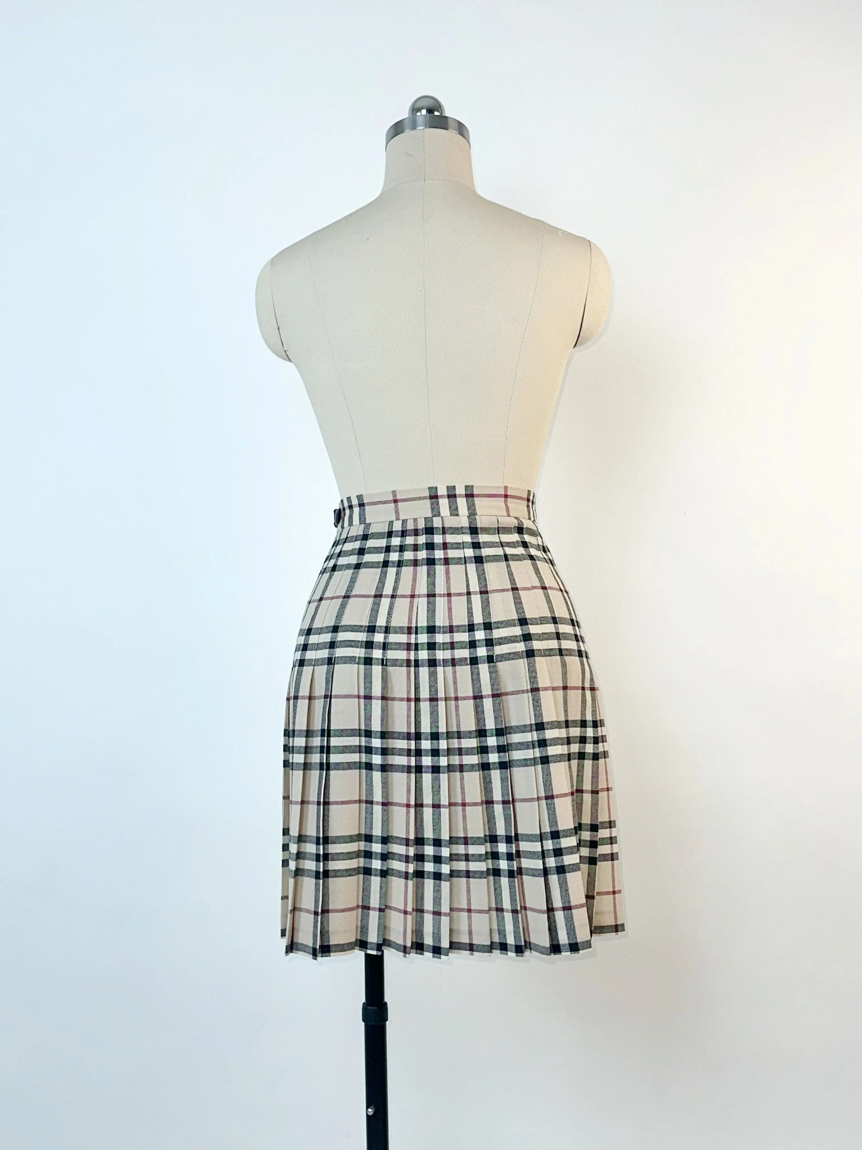 Burberry Vintage Plaid Fridge Buckled Mini Skirt