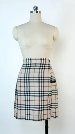 Burberry Vintage Plaid Fridge Buckled Mini Skirt