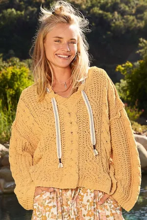 Cable Knit Hooded Chenille Sweater