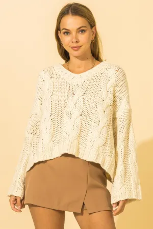 *Cable Knit Sweater Beige