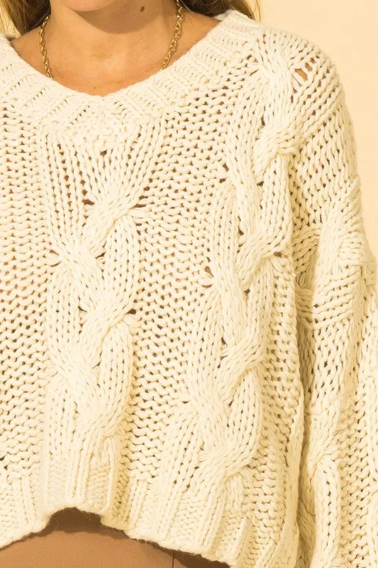 *Cable Knit Sweater Beige