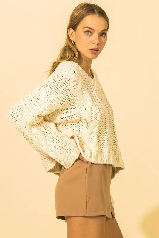 *Cable Knit Sweater Beige