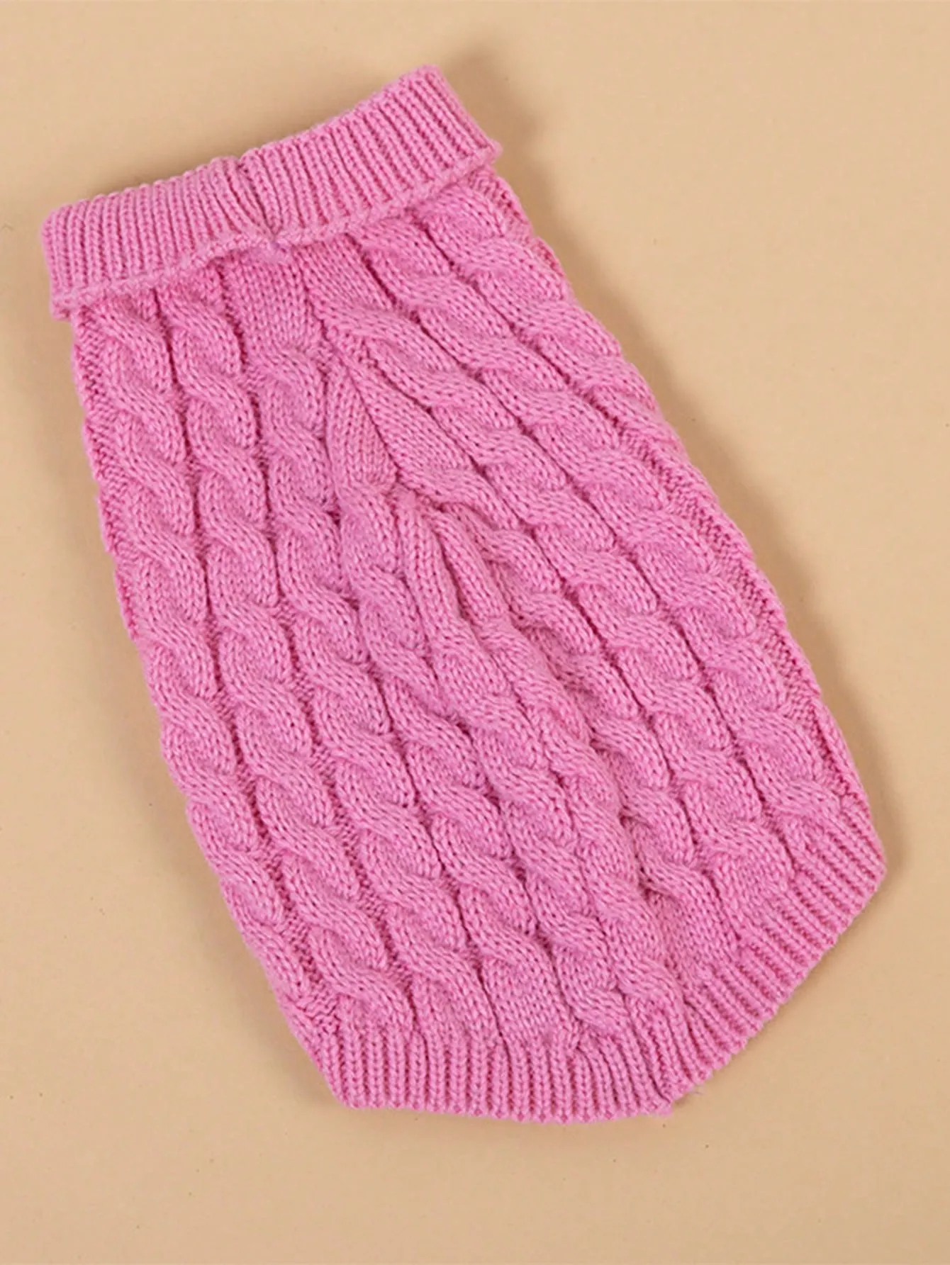 Cable knit sweater|1pc Knitted Cable Sweater For Pets, Solid Color