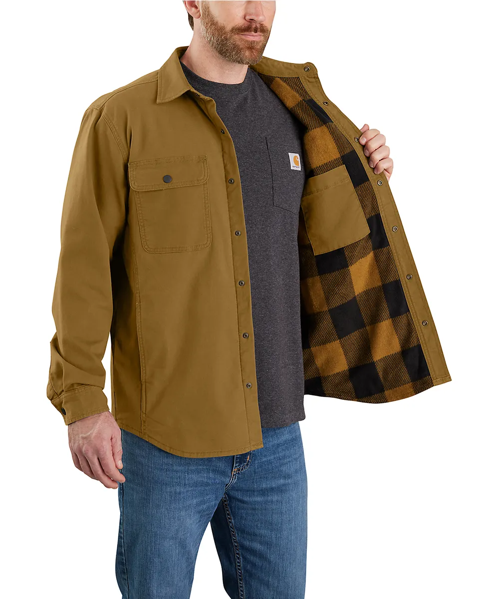 Carhartt Men's Canvas Fleece Lined Shirt Jacket - Oak Brown