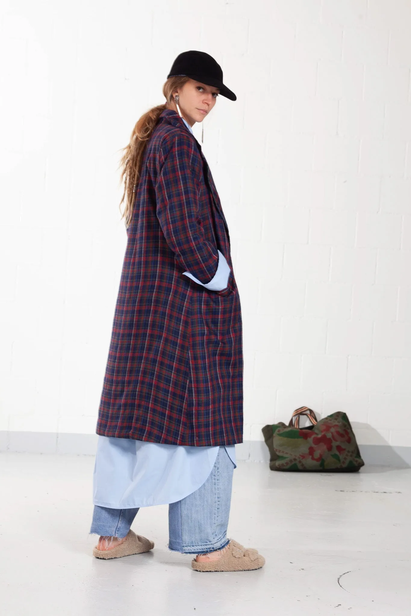 Cashmere Madras check Coat