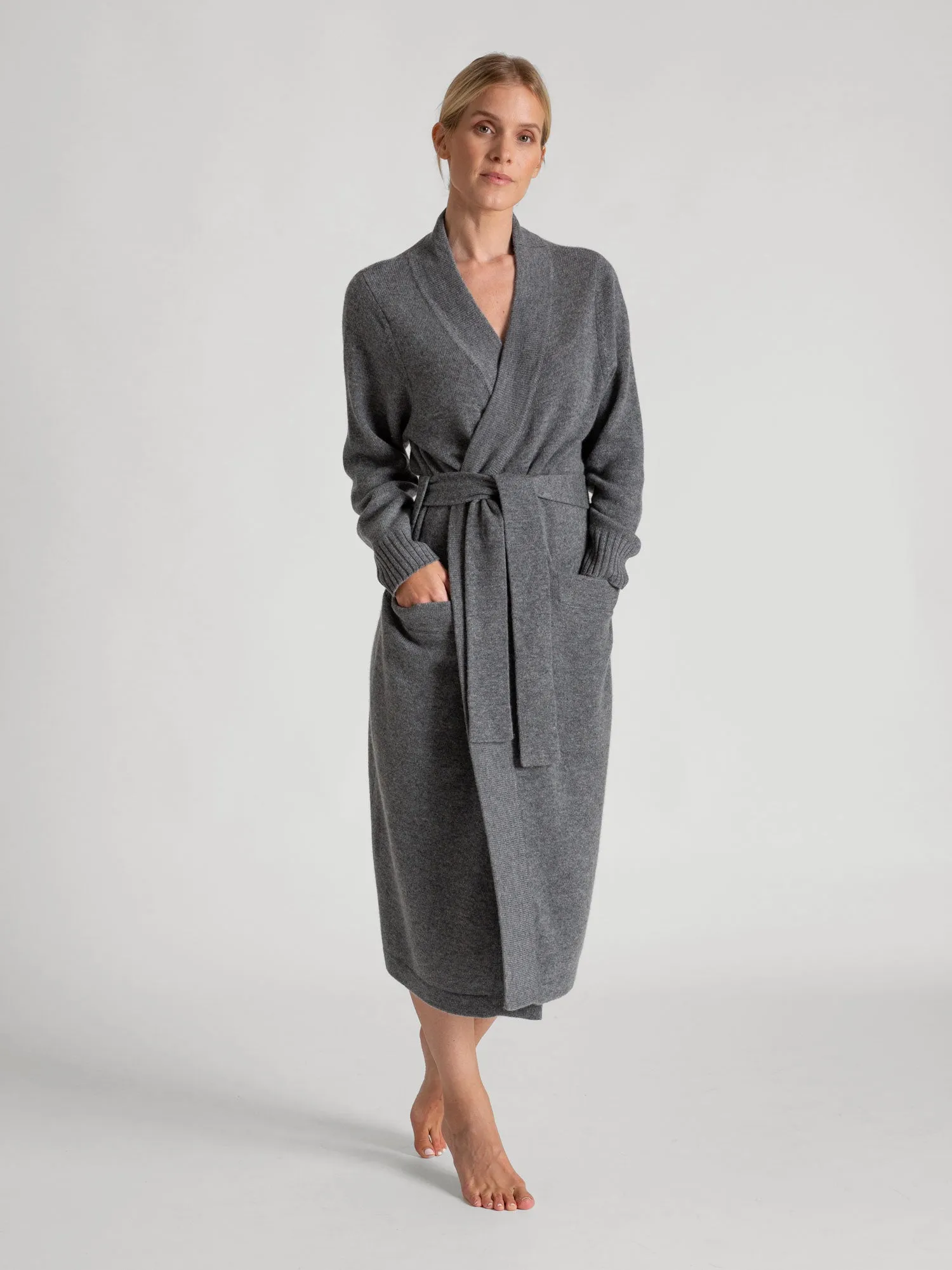 Cashmere robe "Premium" - Dark grey