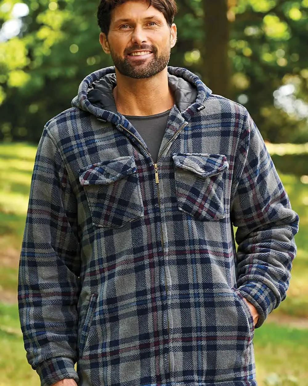 Champion Dumfries Mens Hooded Lumberjack Fleece Jacket