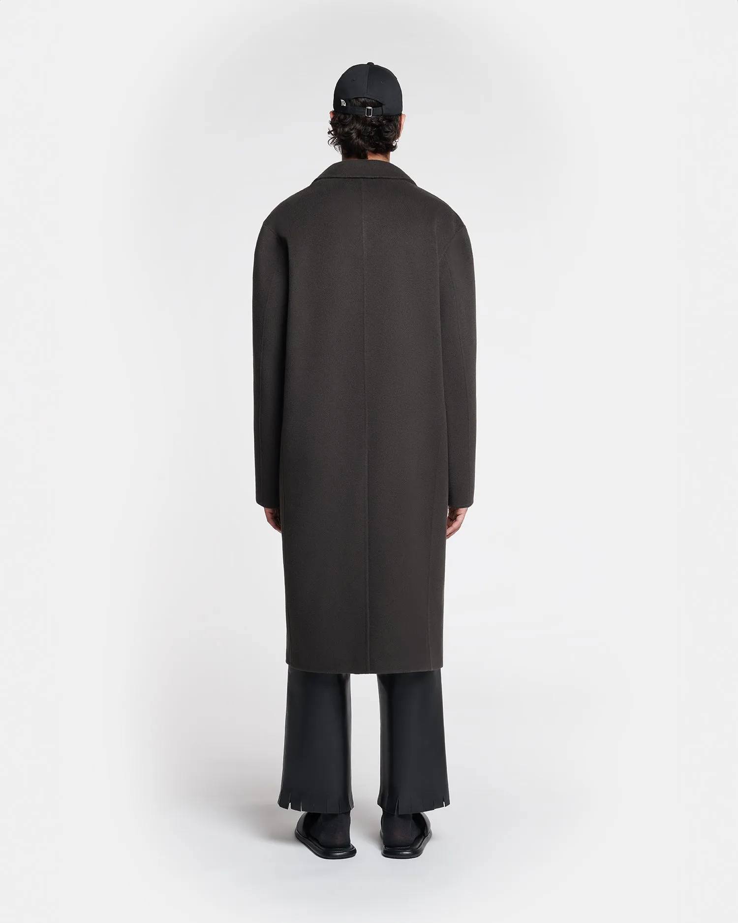 Davian - Double Wool And Silk Blend Coat - Anthracite