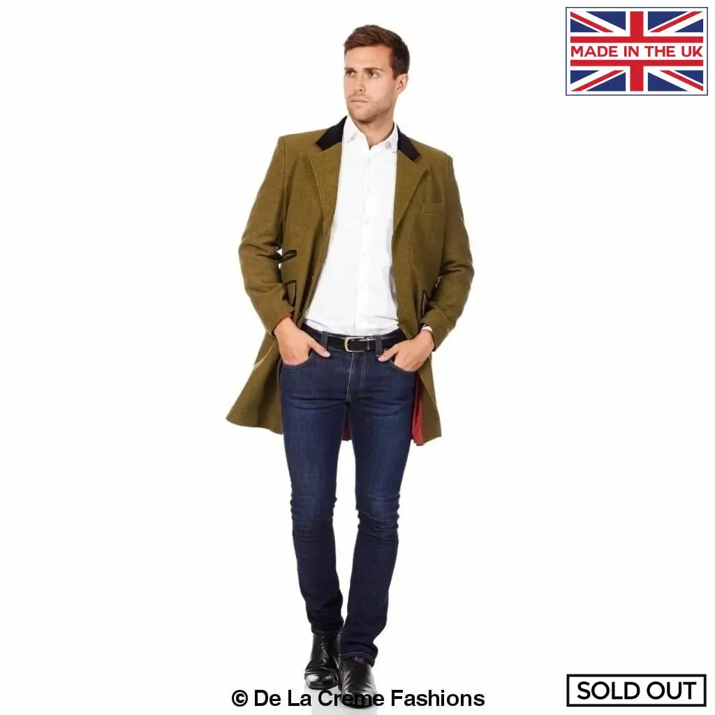 De La Creme MAN - Herringbone Design Retro Mod Coat