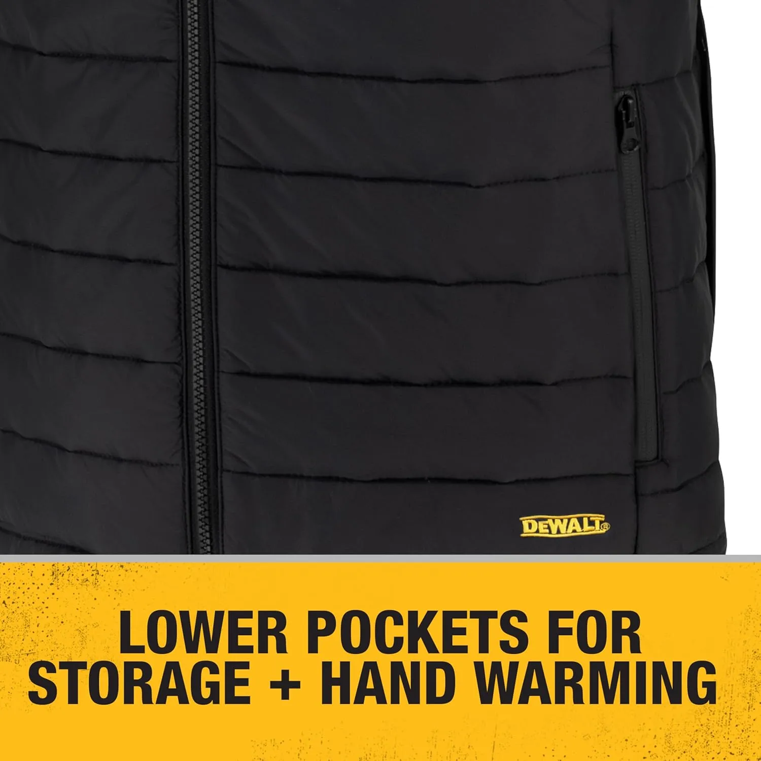 DEWALT (DCHV095BD1) Cold Weather Men's Heated Puffer Vest Kit with Battery - Black, Size L