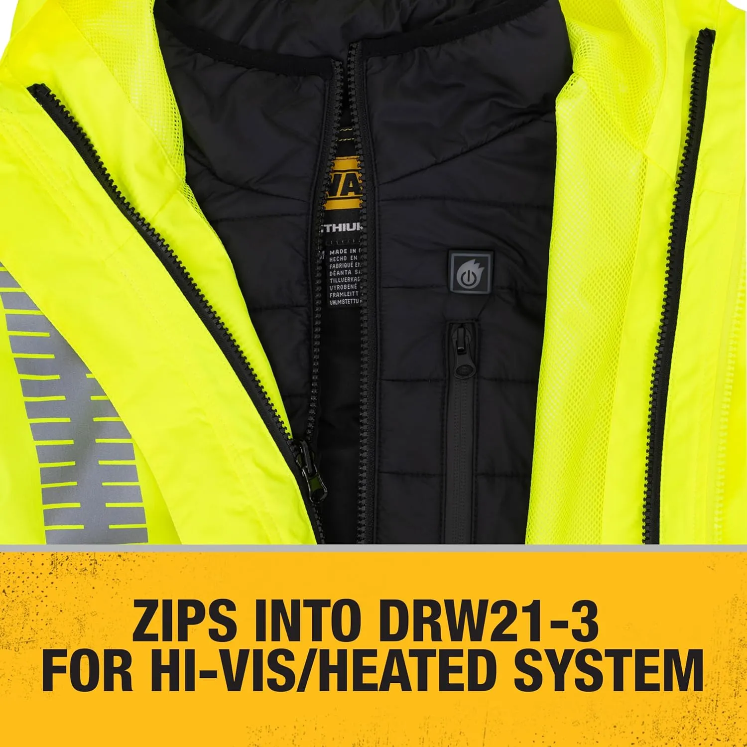 DEWALT (DCHV095BD1) Cold Weather Men's Heated Puffer Vest Kit with Battery - Black, Size L