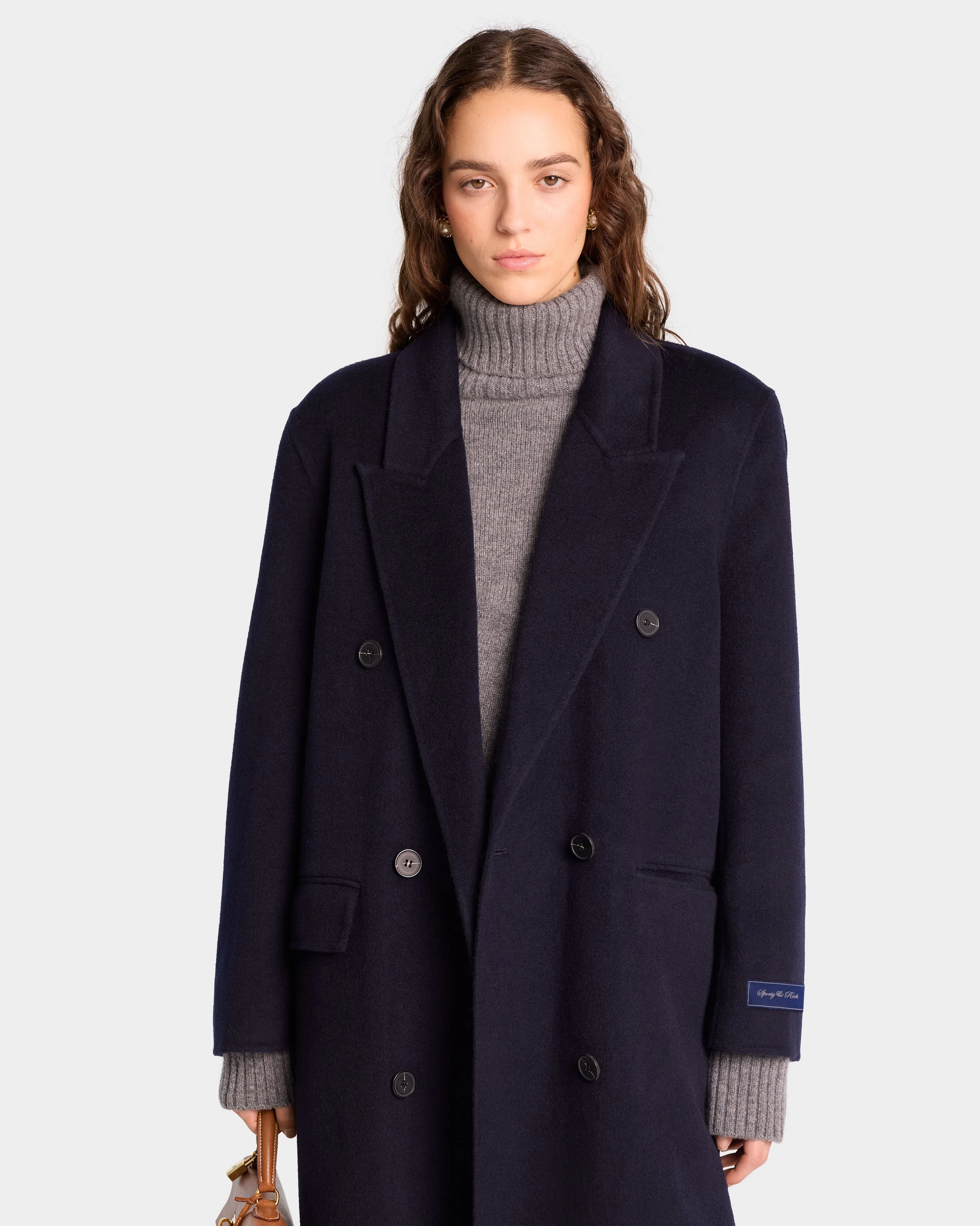 Double Faced DB Cashmere Coat - Navy