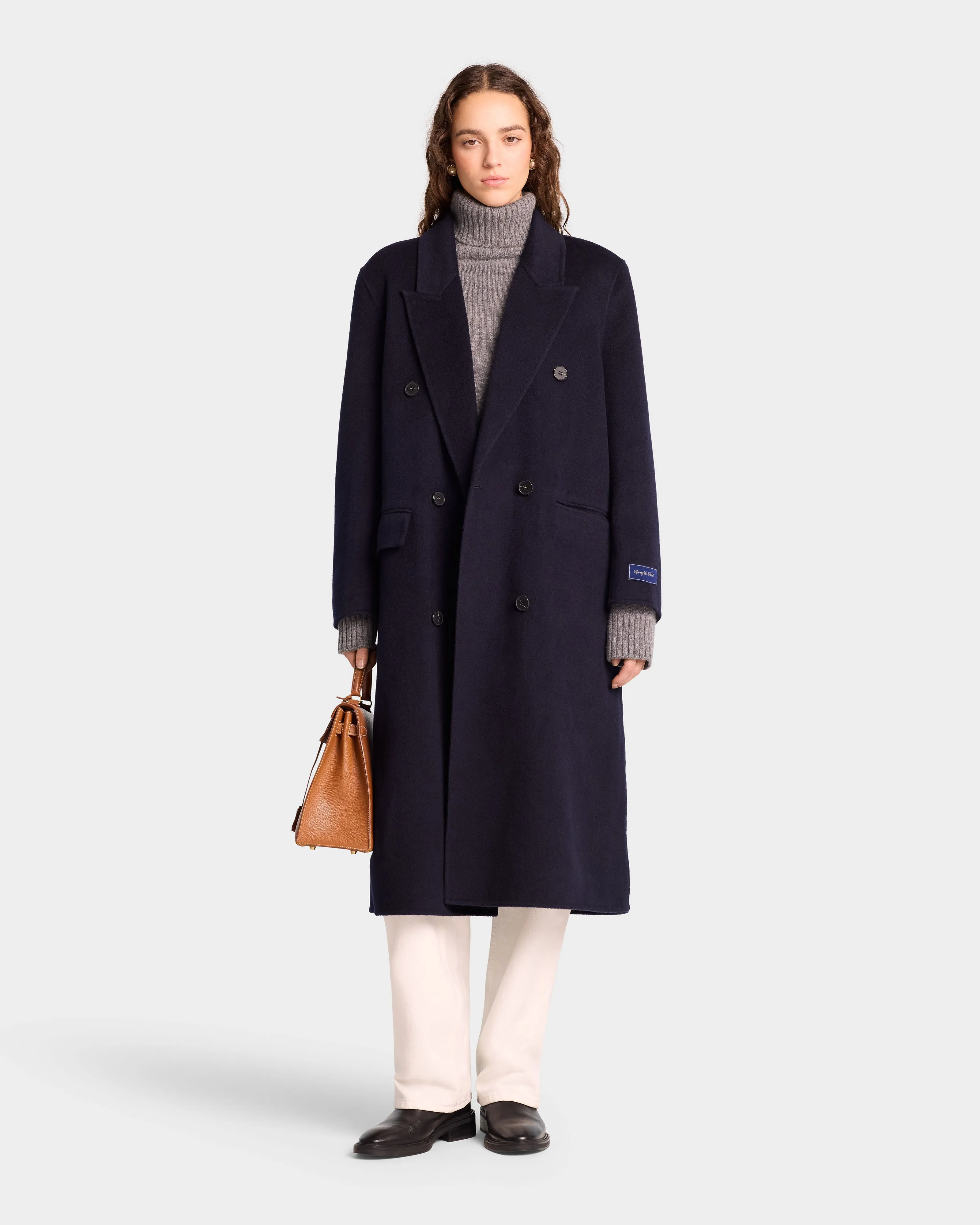 Double Faced DB Cashmere Coat - Navy