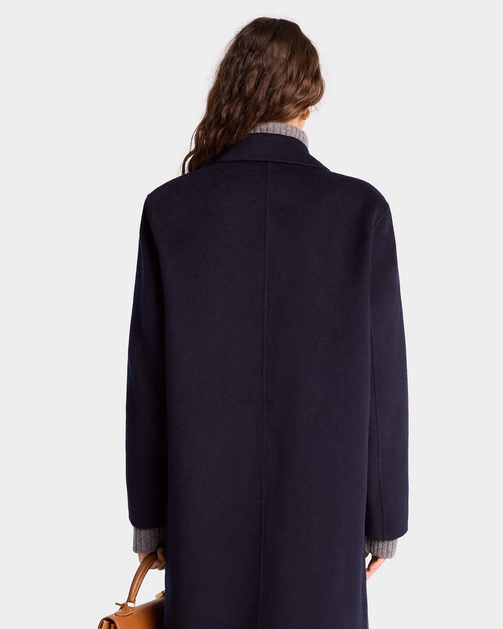 Double Faced DB Cashmere Coat - Navy