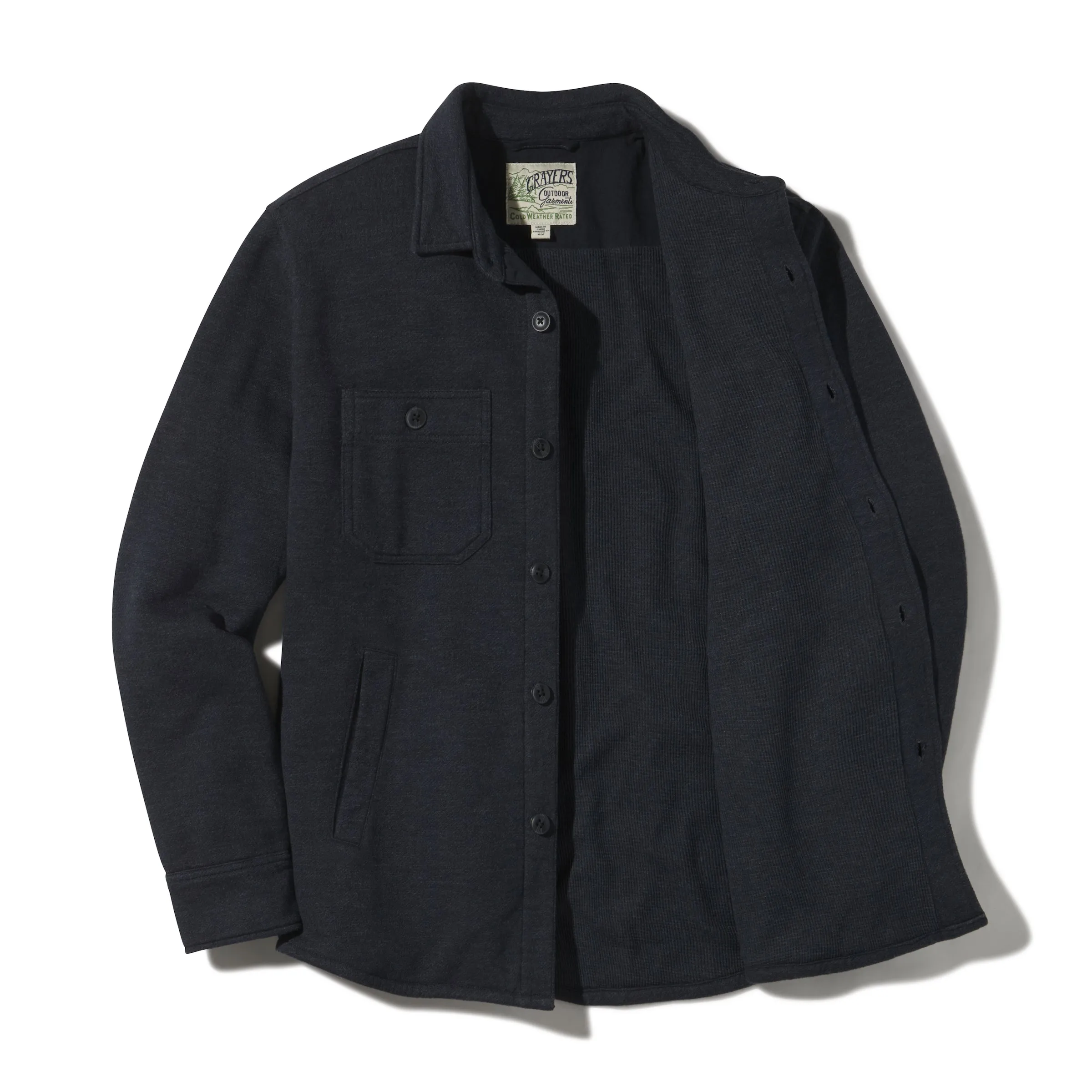 Dunlop Waffle Lined Shirt Jacket - Blue Graphite