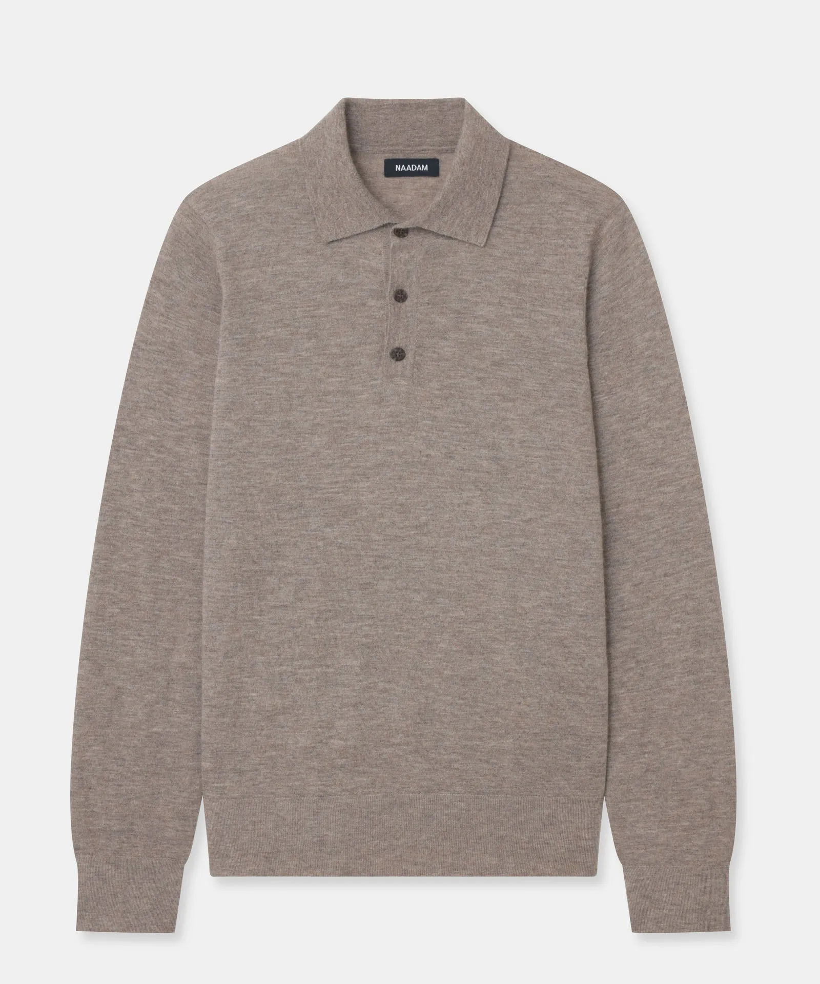 Fancy Cashmere Long Sleeve Polo