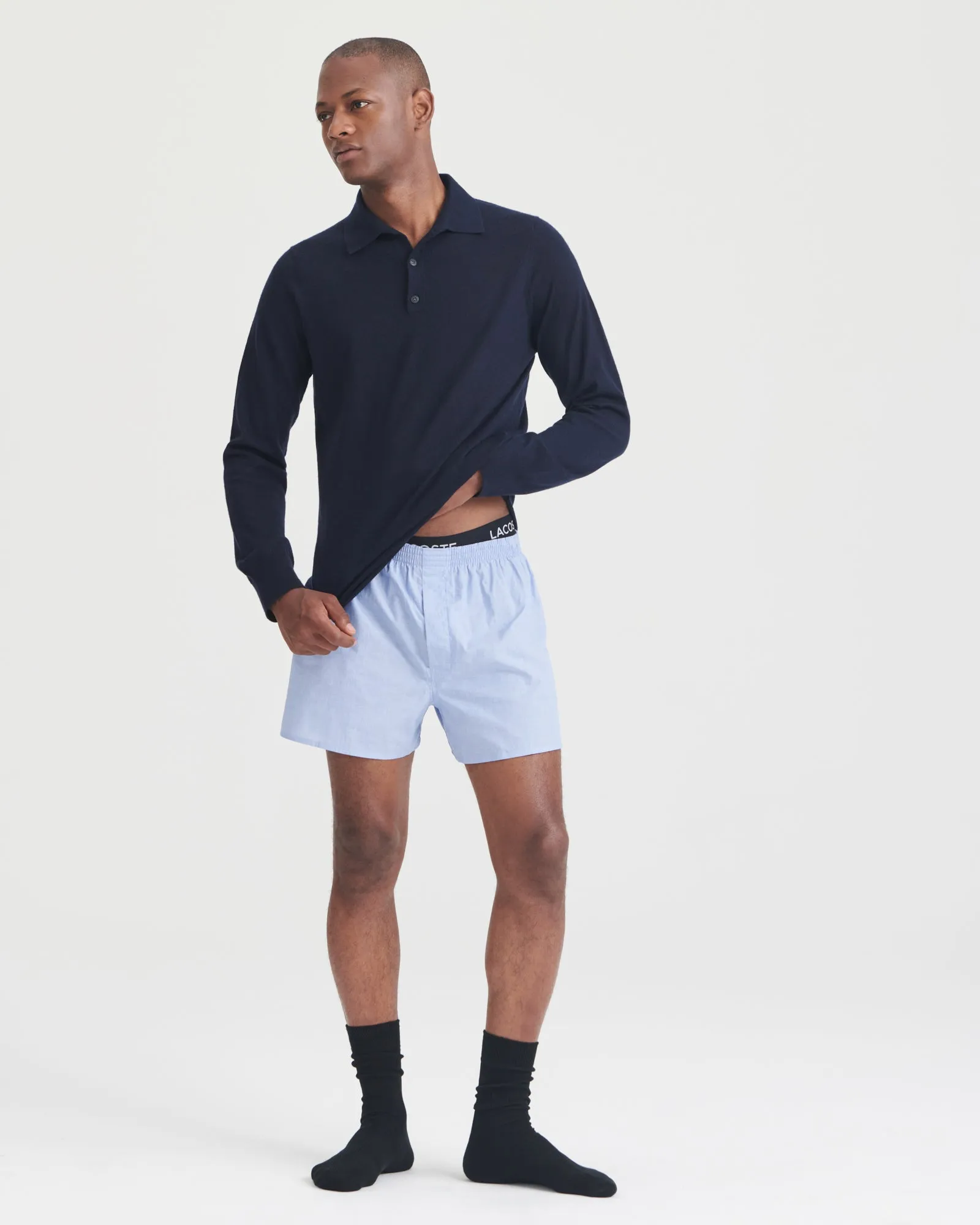 Fancy Cashmere Long Sleeve Polo