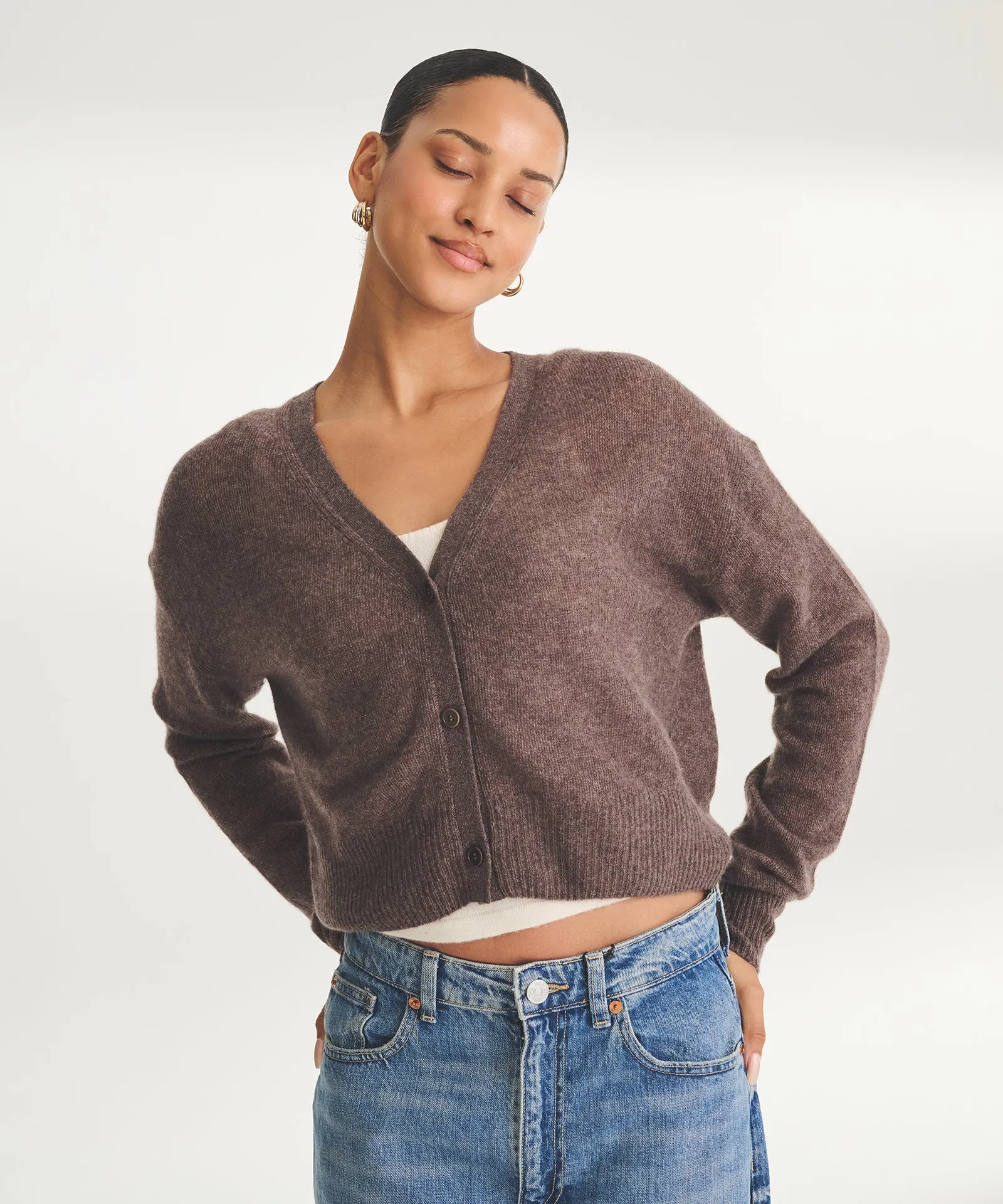 Featherweight Cashmere Cropped Cardigan