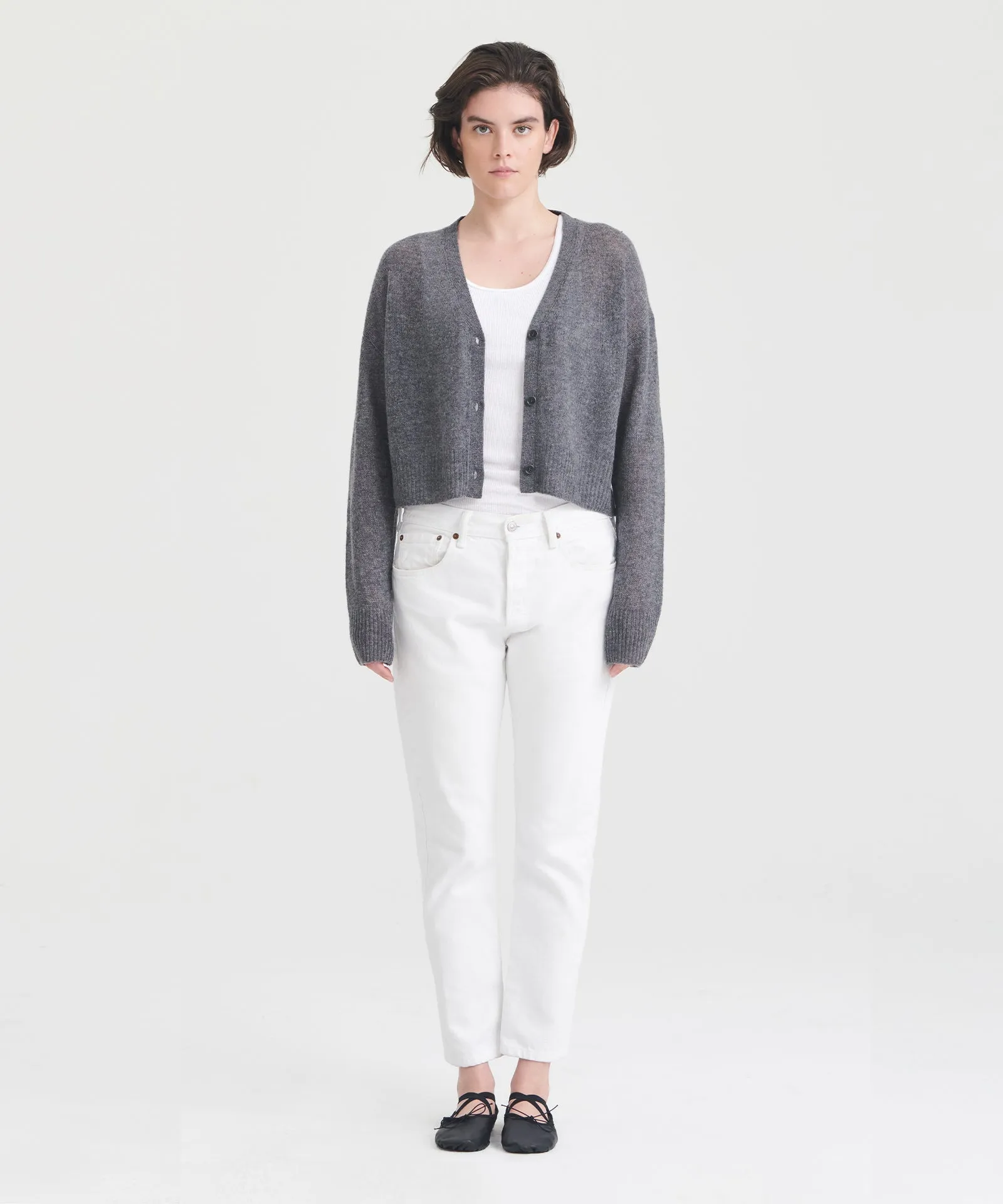 Featherweight Cashmere Cropped Cardigan