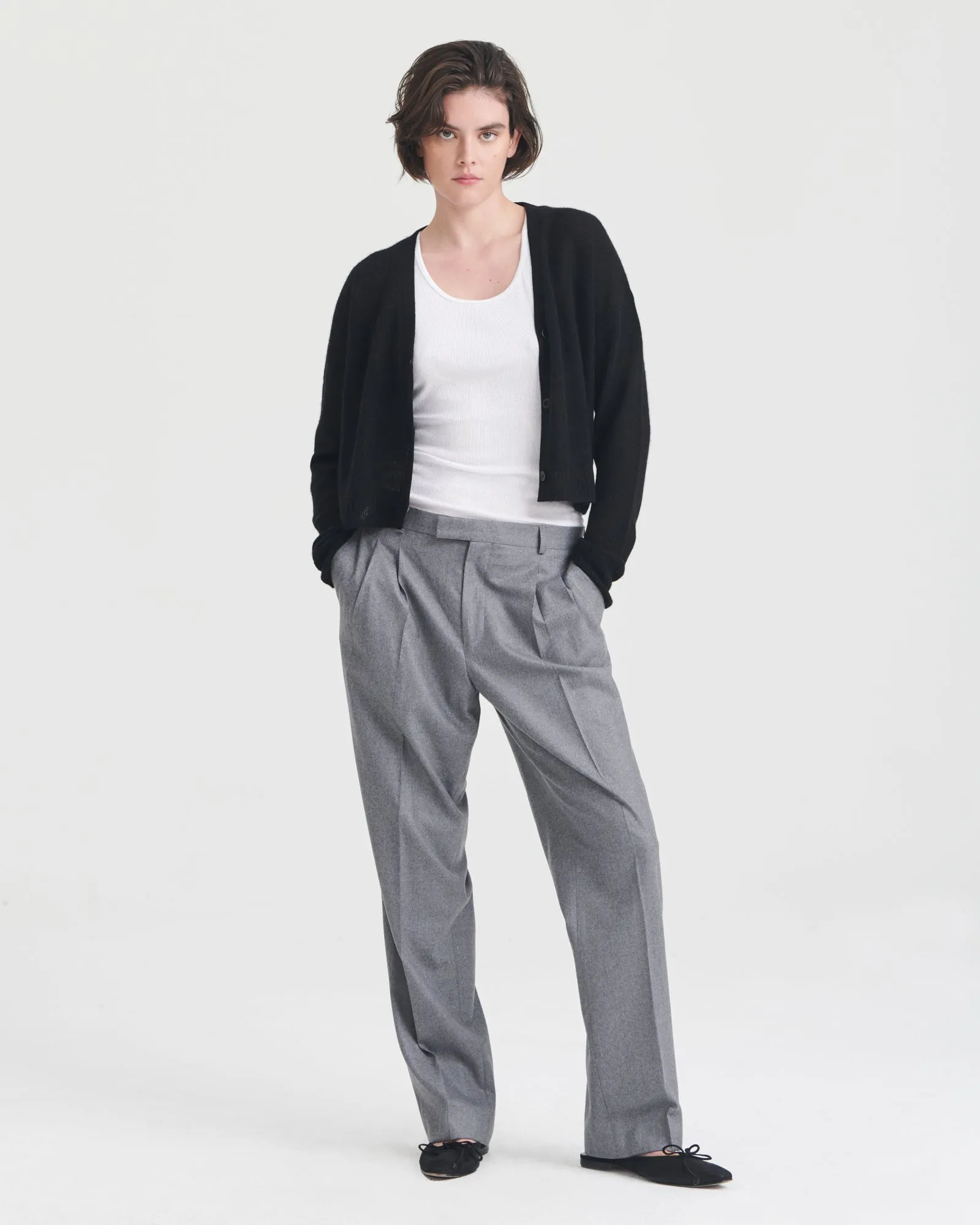 Featherweight Cashmere Cropped Cardigan