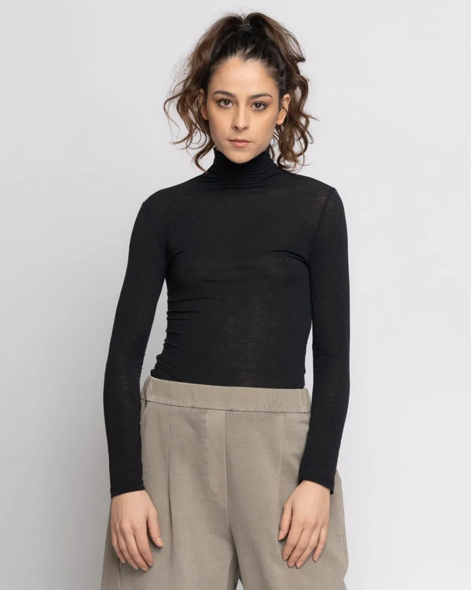 Fitted Cashmere Blend Turtleneck Tee