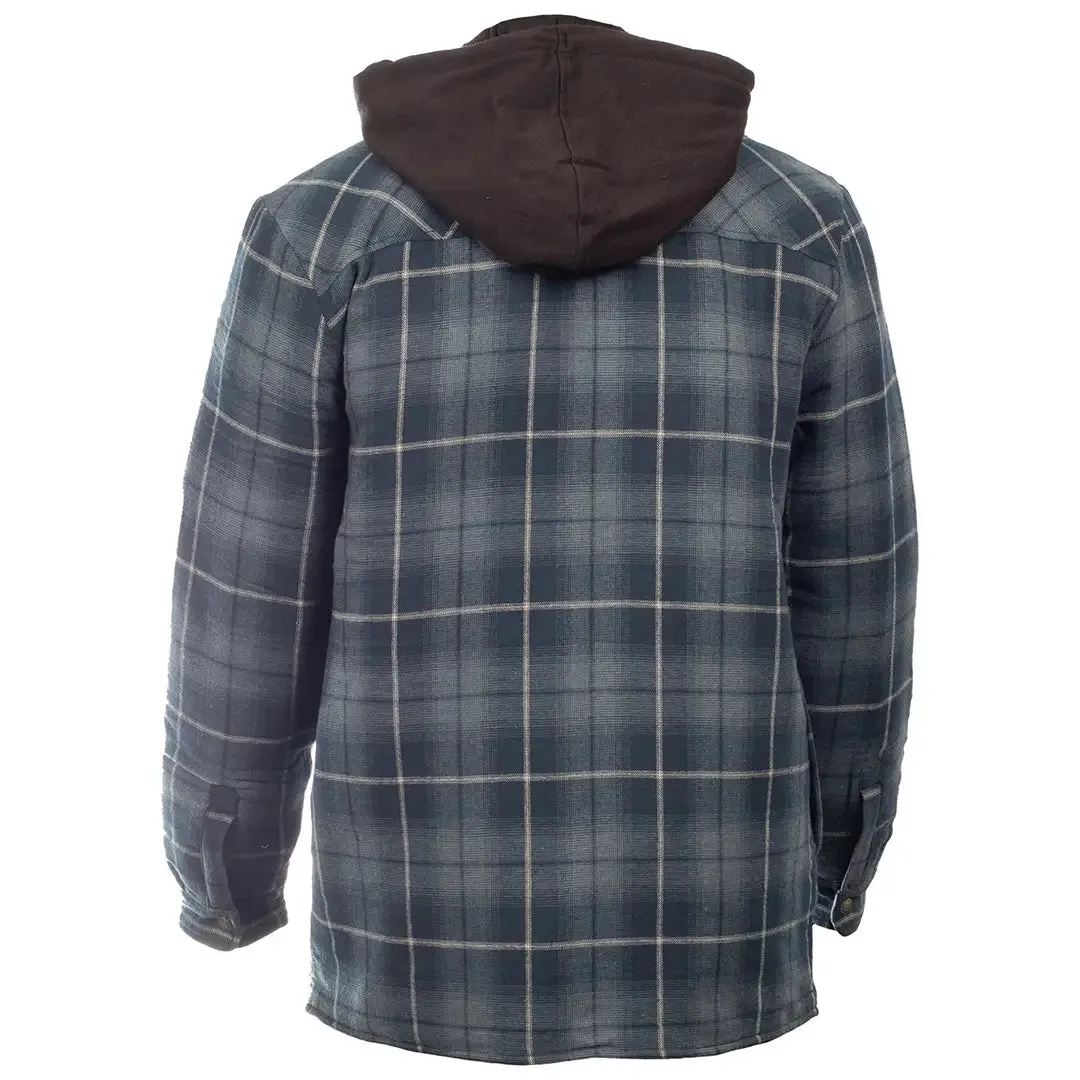 Fleece Hood Flannel Shirt Jacket - Navy by Dickies