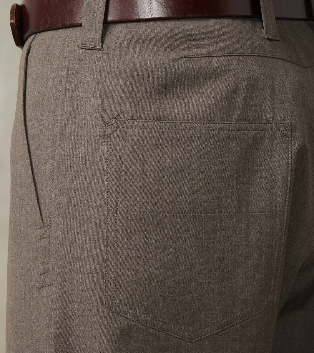 French Work Trousers - Dark Natural Optim® Wool Gabardine