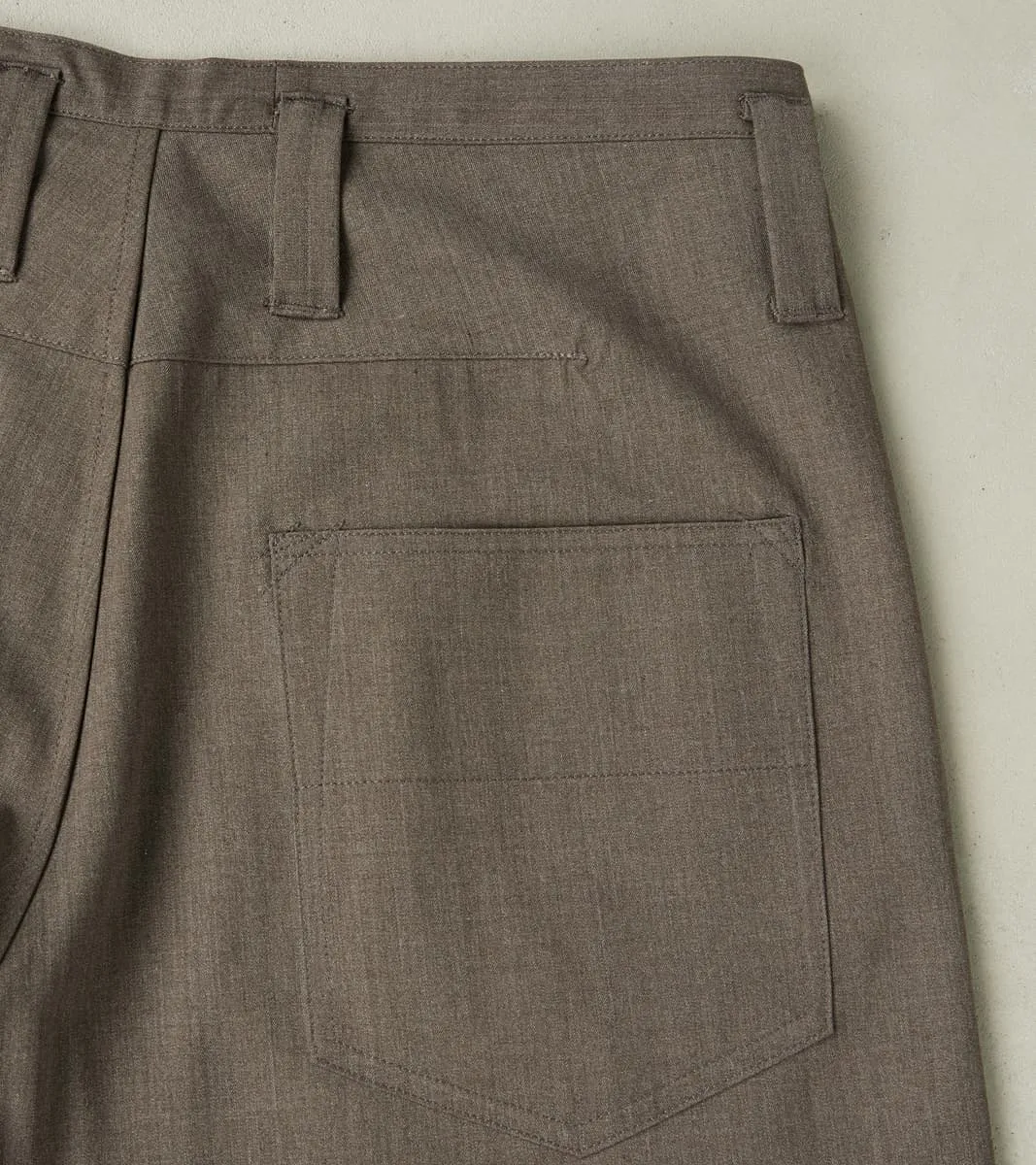 French Work Trousers - Dark Natural Optim® Wool Gabardine