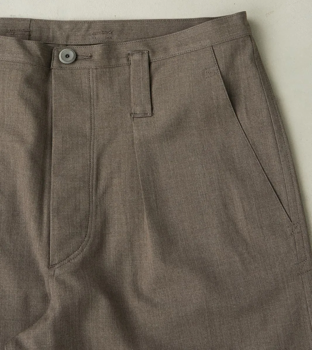 French Work Trousers - Dark Natural Optim® Wool Gabardine