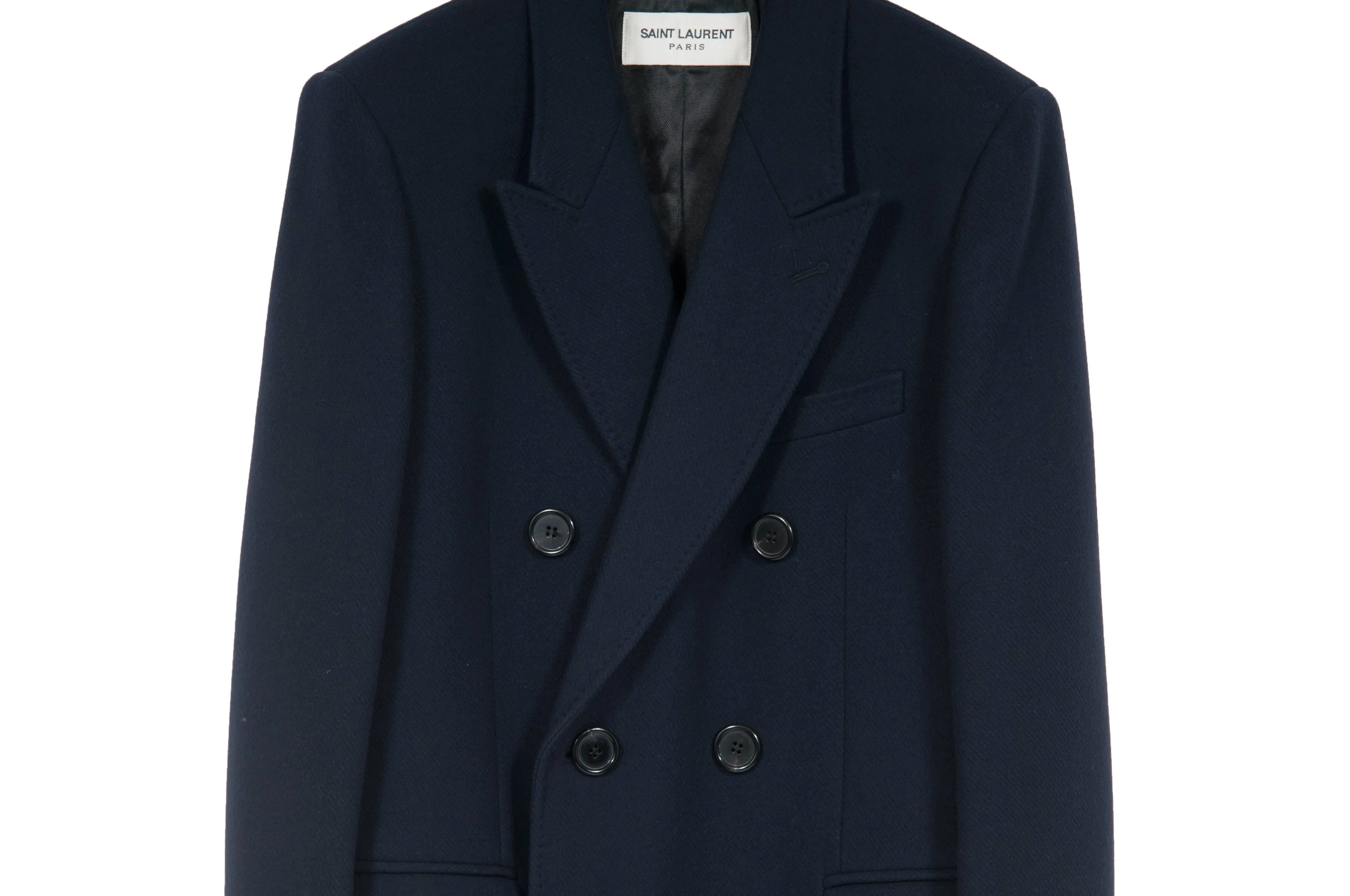 FW16 Double Breasted Long Coat (Navy)