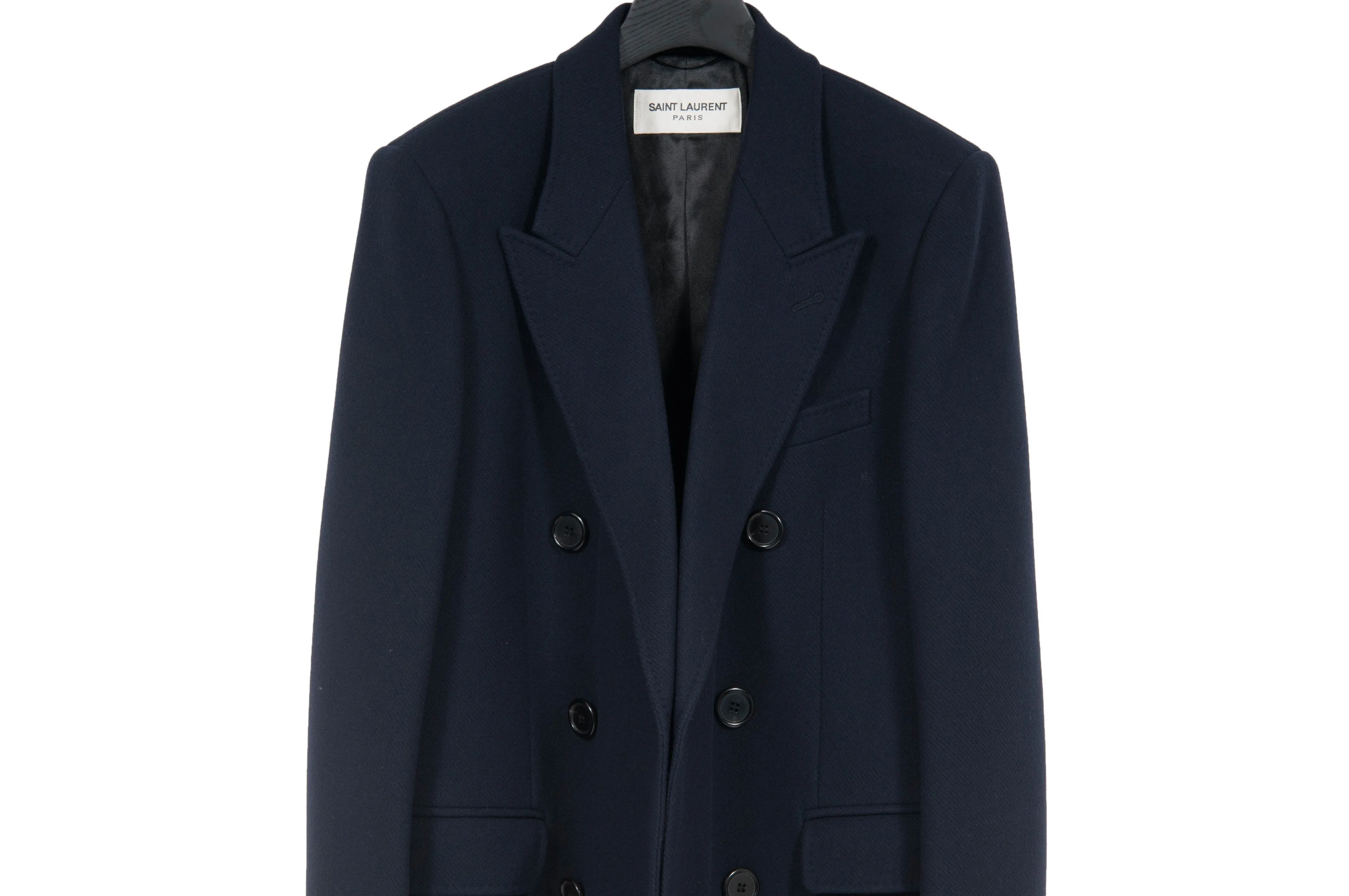 FW16 Double Breasted Long Coat (Navy)