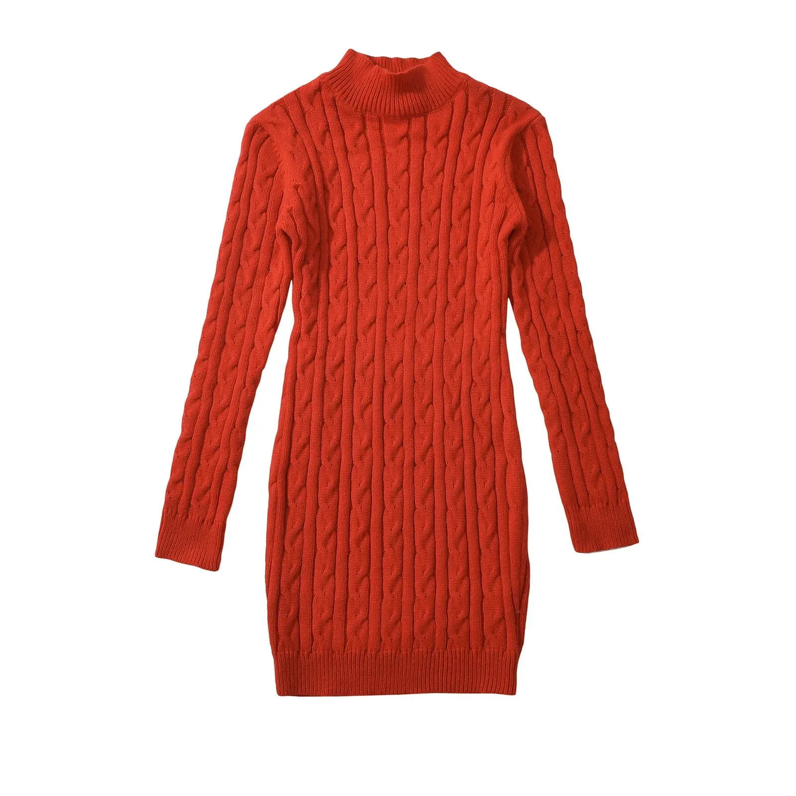 Ingrid Open Back Cable Knit Sweater Mini Dress