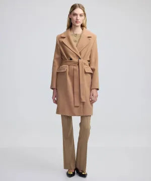 Ipekyol Belted Double Breasted Coat Camel