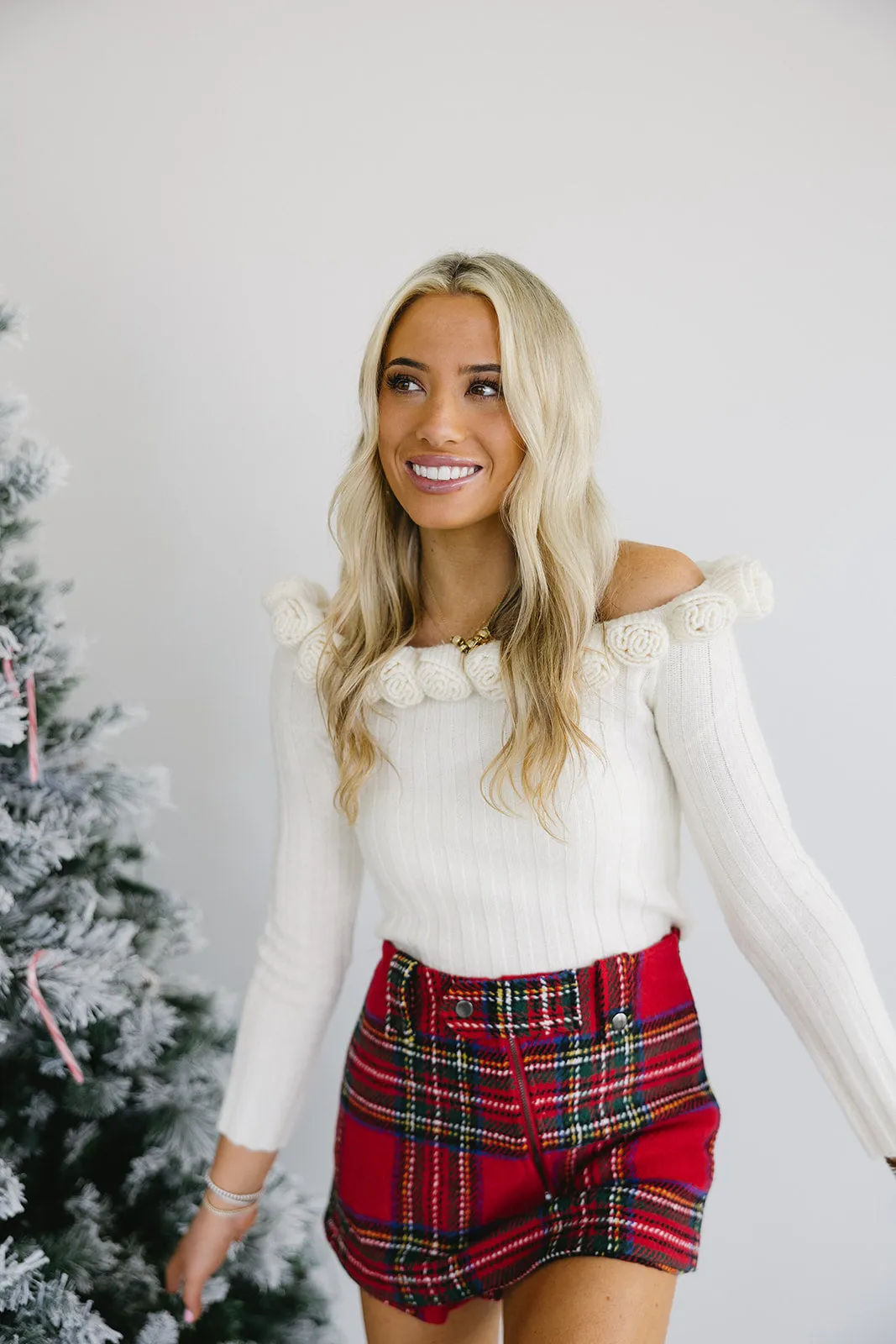 Ivette Plaid Skort - Red