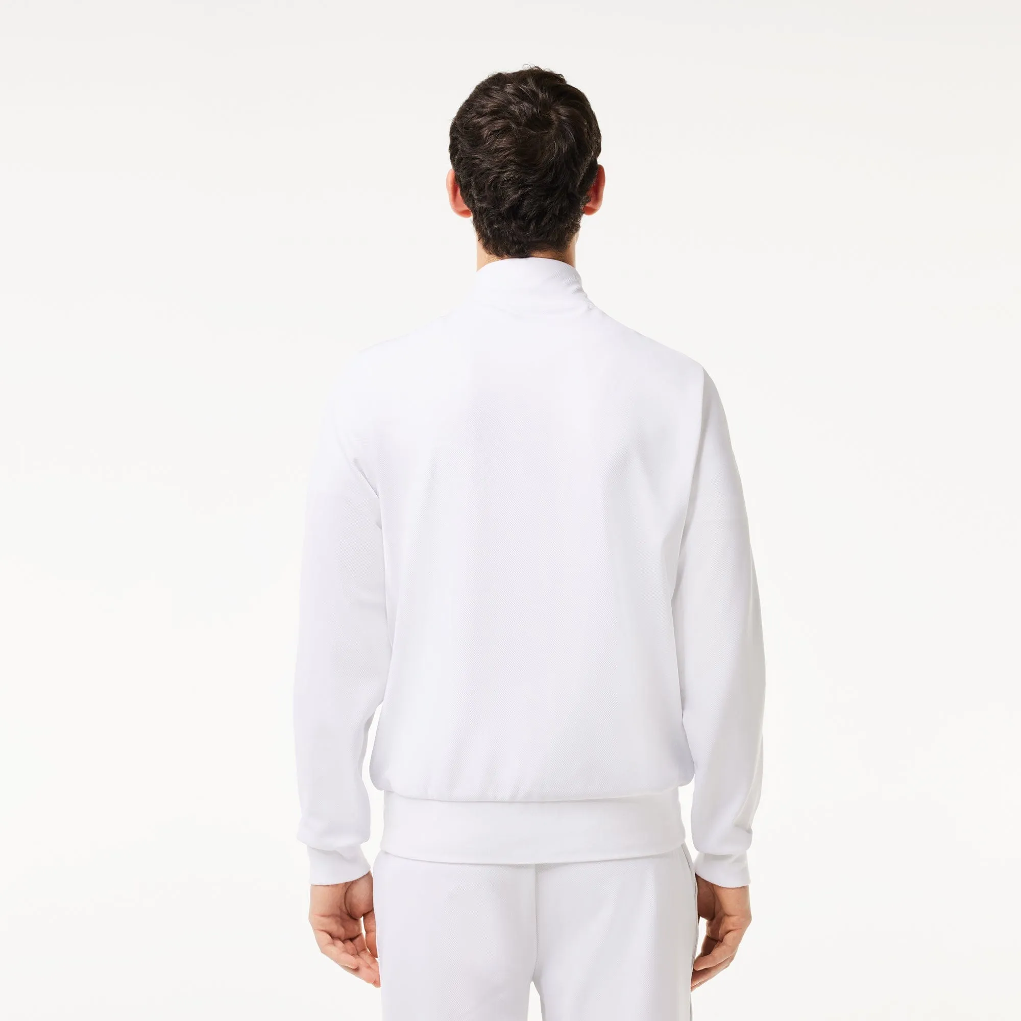 Lacoste Recycled Fiber Zipped Sport Sweatshirt in White Z92