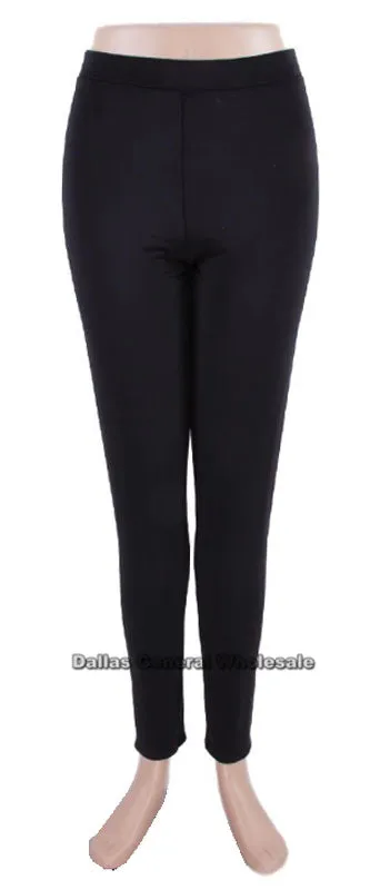 Ladies Fur Insulated Black Leggings Wholesale