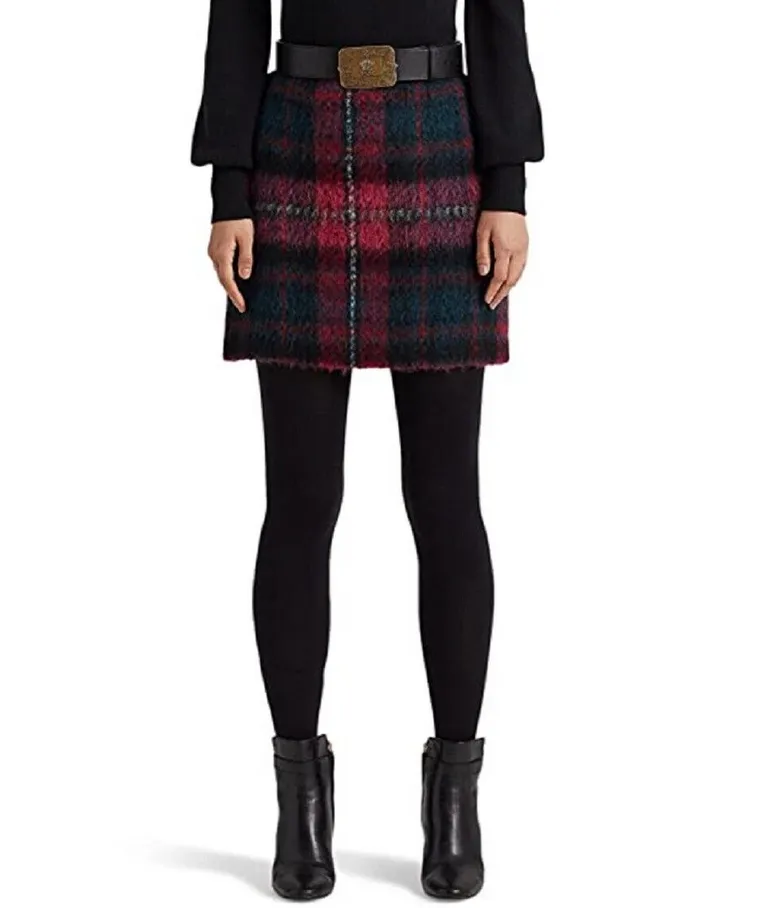 Lauren Ralph Lauren Plaid Pencil Mini Skirt